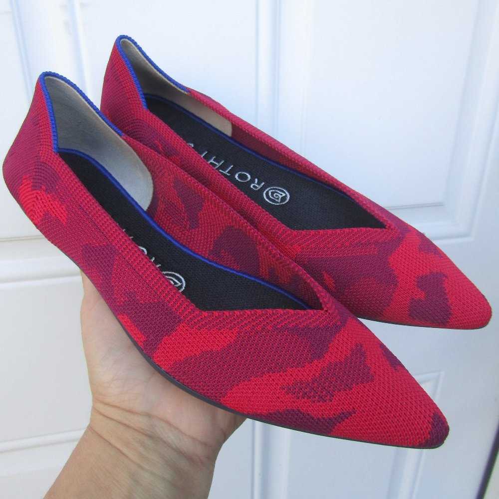 Rothy's Red Camo The Point Shoes